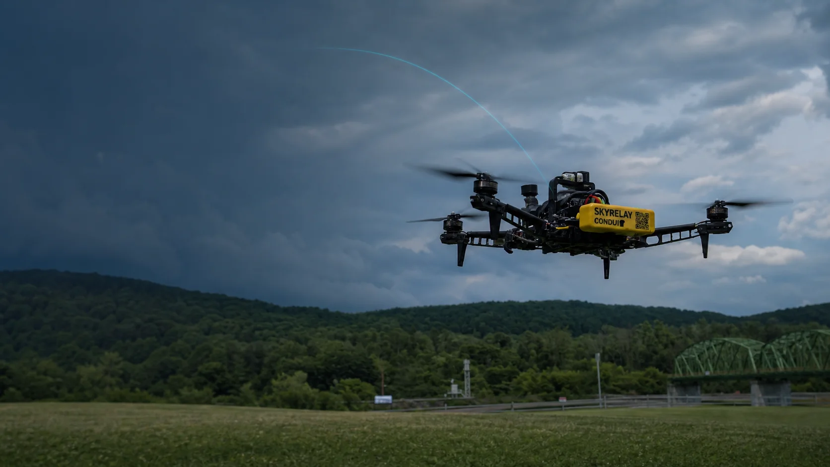Aircraft in flight with the SkyRelay K01 aboard, corrections streaming over LTE